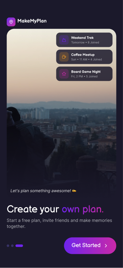 Create a plan screen in Scene Social
